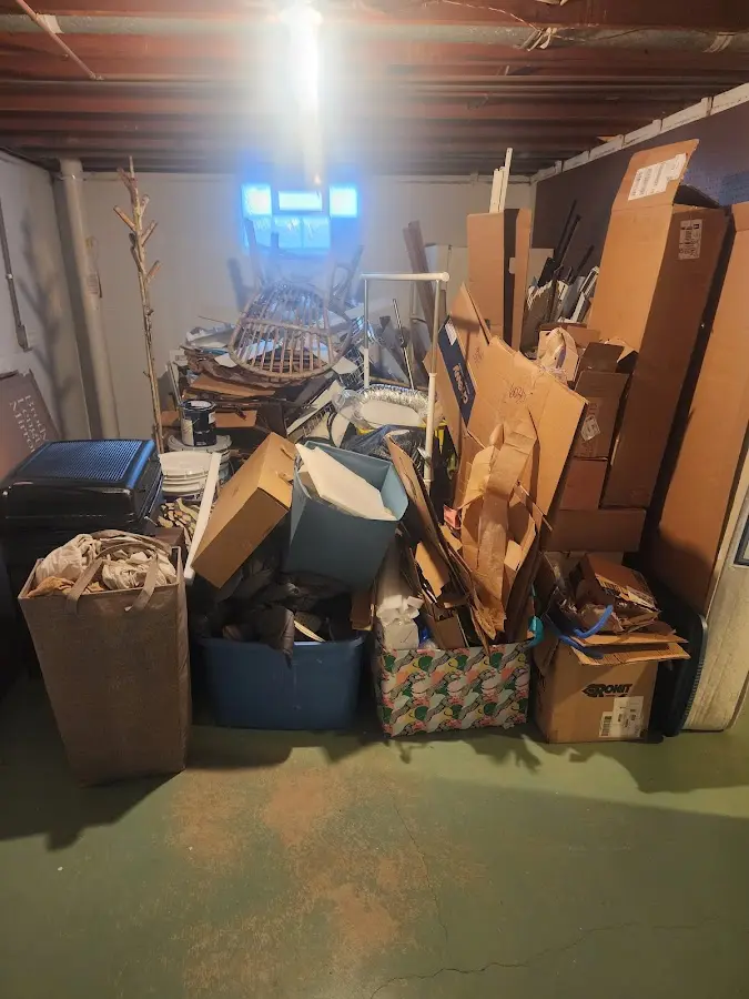 Roll-off dumpster container at job site for 6 Yard Dumpster Rental in Barrington